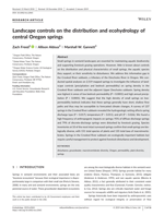 An assessment of ecohydrologic characteristics of 2,500 springs in central Oregon, including 137 field-surveyed springs.