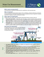 Fact Sheet on water use measurement for Trout Creek Ranch Pilot Projecct