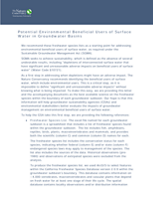 TNC recommendations for Potential Environmental Beneficial Users of Surface Water in Groundwater Basins.